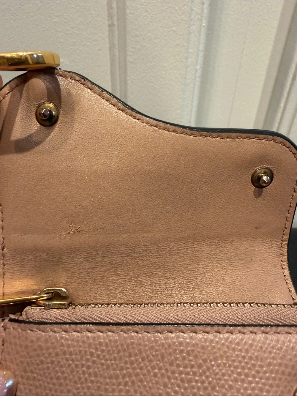 CHRISTIAN DIOR Saddle Lotus Leather Wallet Mauve/Tan COA